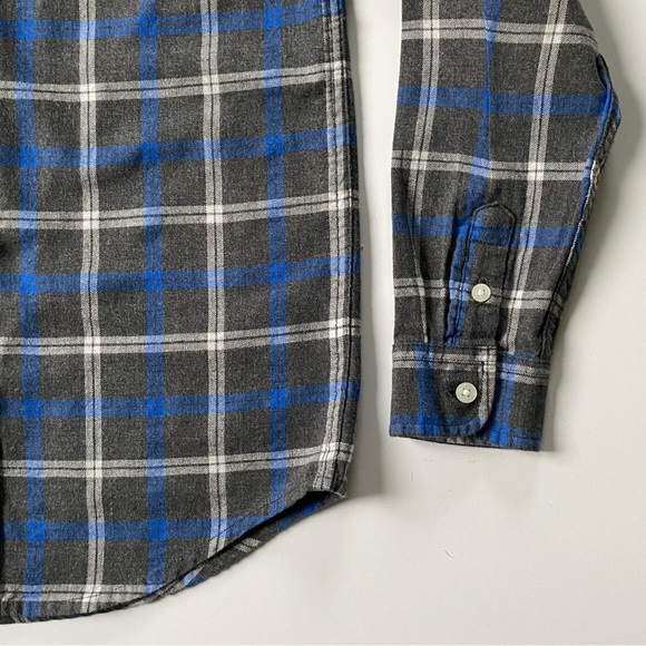 Janie and Jack Shirt Size 8 Boys Button Up Plaid Dress Gray Blue 100% Cotton EUC - Picture 10 of 16